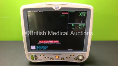 GE Dash 5000 Patient Monitor with BP1,BP2,SpO2,Temp/CO,NBP and ECG Options (Powers Up with Some Casing Damage - See Photos) * Mfd 2011-11*