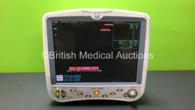 GE Dash 5000 Patient Monitor with BP1,BP2,SpO2,Temp/CO,NBP and ECG Options (Powers Up with Some Casing Damage - See Photos) * Mfd 2011-11*