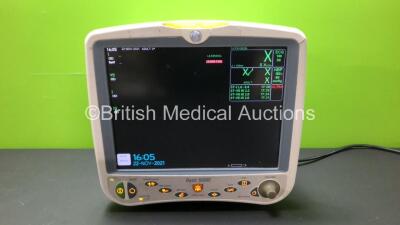 GE Dash 5000 Patient Monitor with BP1,BP2,SpO2,Temp/CO,NBP and ECG Options (Powers Up with Some Casing Damage - See Photos) * Mfd 2012-04*