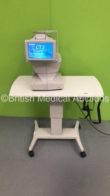 TopCon CT-1 Computerized Tonometer Version 2.02 on Motorized Table (Powers Up) *S/N 2730427* **Mfd 2014** *FOR EXPORT OUT OF THE UK ONLY*