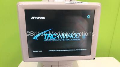 TopCon TRC-NW400 Non-Mydriatic Retinal Camera Version 1.0.3 on Motorized Table (Powers Up) *S/N 980336 **Mfd 12/2015** *FOR EXPORT OUT OF THE UK ONLY* - 2