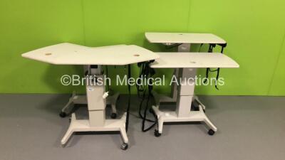 4 x TopCon Electric Ophthalmic Tables (1 x Missing Wheel - 2 x Damaged - See Pictures) *S/N 20060007604763 / 201100272310191 / 201100273097888)