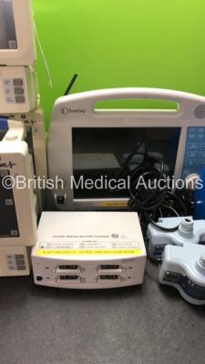 3 x Welch Allyn ProPaq CS Patient Monitors with INV BP1, ECG/EKG RESP, NIBP, T1, T2, INV BP2 and SPO2 Options, Invivo Precess Patient Monitor, Invivo Patient Module Battery Charger, 2 x Covidien Kendall Heaters and 1 x GE Carescape V100 Vital Signs Monito - 4