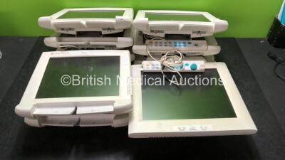 Job Lot of Assorted GE Monitors Including Datex-Ohmeda and S/5 (All Damage to Screens - See Pictures) ***IN CAGE***