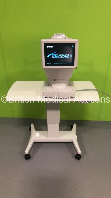 TopCon TRC-NW400 Non-Mydriatic Retinal Camera Version 1.0.4 on Motorized Table (Powers Up - Damaged Table - See Pictures) *S/N 980858* **Mfd 04/2016 ** *FOR EXPORT OUT OF THE UK ONLY*
