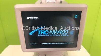 TopCon TRC-NW400 Non-Mydriatic Retinal Camera Version 1.0.4 on Motorized Table (Powers Up - Damaged Table - See Pictures) *S/N 980858* **Mfd 04/2016 ** *FOR EXPORT OUT OF THE UK ONLY* - 2
