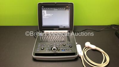 Samsung Medison HM70A Portable Flat Screen Ultrasound Scanner *2015* Software Version 2.00.04.1125 with 1 x Transducers/Probe 1 x CA1-7AD and Power Supply *Mfd 2016* (Slight Casing Damage - See Photo* in Carry Case (Powers Up with Stock Power Supply - Not