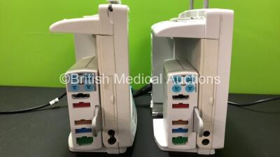 2 x GE Datex-Ohmeda F-FM-00 Patient Monitor *Mfd 2007* with 1 x GE E-PSMP-00 Module *Mfd 2011* and 1 x GE E-PSMPW Module *2012*(Both Power Up with some Casing Damage - See Photos) *6100054 - 6734199* - 4