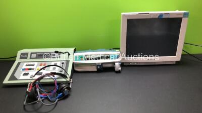 Mixed Lot Including 1 x Cardinal Health Alaris PK Syringe Pump (Powers Up) 1 x Kamplex Diagnostic Audiometer AD 27 with Headset (Powers Up) and 1 x Philips IntelliVue MP70 Patient Monitor (Powers Up with Blank Screen) 8009505230 - 2420 - DE35017707*