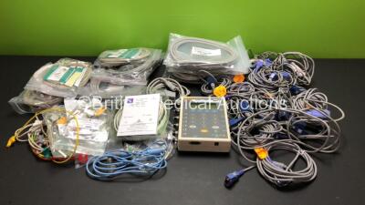 Mixed Lot Including 1 x Fluke MPS450 Multiparameter Simulator and Various Monitor Leads Including SpO2, ECG and NIBP *209363*