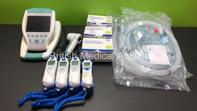 Mixed Lot Including 1 x Verathon BVI 9400 BladderScan with Probe and Battery (No Power - Possible Flat Battery) 4 x Genius Tympanic Thermometers, 4 x Drager VentStar Oxylog 3000F Breathing Tubes (In Date) and Drager Adult Disposable CO2 Cuvette