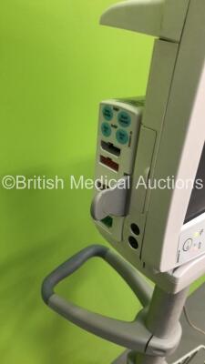 GE S5 F-FM-01 Patient Monitor on Stand with 1 x E-PSMP-00 Module with NIBP,P1/P2,T1/T2,SpO2 and ECG Options * Mfd 2010 * (Powers Up) * SN 6651834 / 6646189 * * Mfd 2010 * - 5