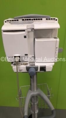 GE S5 F-FM-01 Patient Monitor on Stand with 1 x E-PSMP-00 Module with NIBP,P1/P2,T1/T2,SpO2 and ECG Options * Mfd 2010 * (Powers Up) * SN 6651834 / 6646189 * * Mfd 2010 * - 8