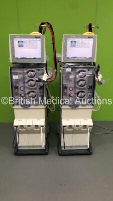 2 x Fresenius Medical Care 5008 CorDiax Dialysis Machines Software Version 4.58 / Running Hours 34114 / 33882 with Manuals,Inlet Tube and Hoses (Both Power Up)