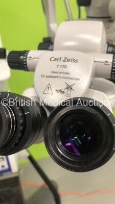 Zeiss OPMI Lumera T Dual Operated Surgical Microscope with 4 x 10x Eyepieces,2 x f 170 Binoculars,f 200 APO Lens,Footswitch and Fujitsu Siemens Monitor on Zeiss S8 Stand (Powers Up with Good Bulb) * SN 302608-9020-000 * - 3