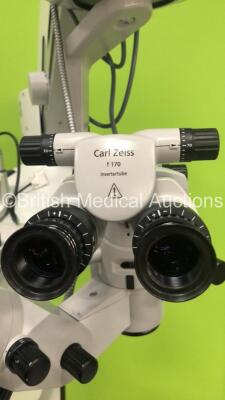 Zeiss OPMI Lumera T Dual Operated Surgical Microscope with 4 x 10x Eyepieces,2 x f 170 Binoculars,f 200 APO Lens,Footswitch and Fujitsu Siemens Monitor on Zeiss S8 Stand (Powers Up with Good Bulb) * SN 302608-9020-000 * - 6