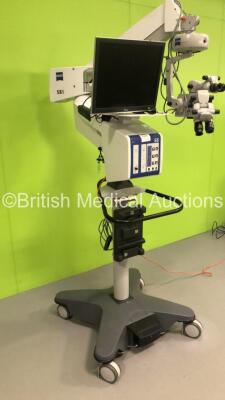 Zeiss OPMI Lumera T Dual Operated Surgical Microscope with 4 x 10x Eyepieces,2 x f 170 Binoculars,f 200 APO Lens,Footswitch and Fujitsu Siemens Monitor on Zeiss S8 Stand (Powers Up with Good Bulb) * SN 302608-9020-000 * - 14