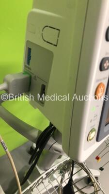 2 x GE Dash 2500 Patient Monitors on Stands with SpO2,ECG and NIBP Options,2 x 3-Lead ECG Leads and 1 x BP Hose (Both Power Up) - 4