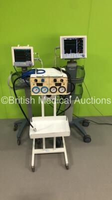 Mixed Lot Including 1 x Datascope Passport 2 Patient Monitor on Stand with CO2 Exhaust,CO2 Input,T1,IBP1,IBP2,SpO2 and ECG Options,1 x SpO2 Finger Sensor,1 x BP Hose and 1 x ECG Lead,1 x Datascope Trio Patient Monitor on Stand with SpO2,T1,NBP and ECG Opt - 2