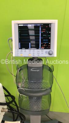 Mixed Lot Including 1 x Datascope Passport 2 Patient Monitor on Stand with CO2 Exhaust,CO2 Input,T1,IBP1,IBP2,SpO2 and ECG Options,1 x SpO2 Finger Sensor,1 x BP Hose and 1 x ECG Lead,1 x Datascope Trio Patient Monitor on Stand with SpO2,T1,NBP and ECG Opt - 4