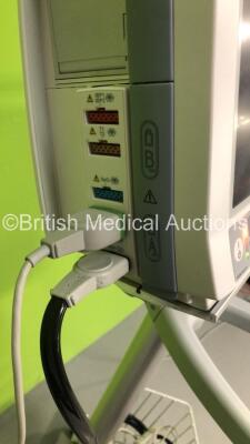 GE B40 Patient Monitor with IBP1,IBP2,T1,T2,SpO2,ECG,NIBP and Printer Options,1 x BP Hose and 1 x 3-Lead ECG Lead on Stand (Powers Up) * Mfd 2012 * - 3