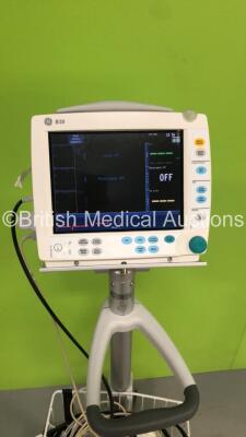 GE B30 Patient Monitor with 1 x E-PSMW Patient Side Module with NIBP,T1,T2,SpO2 and ECG Options * Mfd 2011 *,Printer Options,1 x BP Hose and 1 x 3-Lead ECG Lead on Stand (Powers Up) * Mfd 2011 * - 5