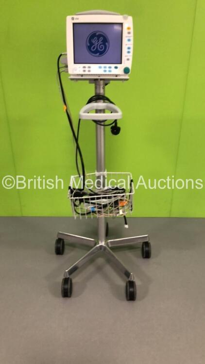 GE B30 Patient Monitor with 1 x E-PSMW Patient Side Module with NIBP,T1,T2,SpO2 and ECG Options * Mfd 2011 *,Printer Options,1 x BP Hose,1 x SpO2 Finger Sensor and 1 x 3-Lead ECG Lead on Stand (Powers Up) * Mfd 2011 *