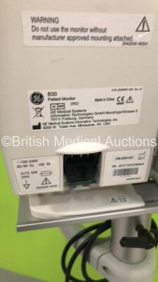 GE B30 Patient Monitor with 1 x E-PSMW Patient Side Module with NIBP,T1,T2,SpO2 and ECG Options * Mfd 2011 *,Printer Options,1 x BP Hose,1 x SpO2 Finger Sensor and 1 x 3-Lead ECG Lead on Stand (Powers Up) * Mfd 2011 * - 7