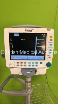 1 x GE S5 F-FM-00 Patient Monitor on Stand with 1 x E-PSMP-00 Module with NIBP,P1/P2,T1/T2,SpO2 and ECG Options * Mfd 2010 * and 1 x GE S5 F-FM-01 Patient Monitor on Stand with 1 x E-PSMP-00 Module with NIBP,P1/P2.T1/T2,SpO2 and ECG Options * Mfd 2010 * ( - 4