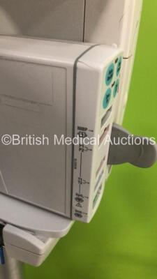 1 x GE S5 F-FM-00 Patient Monitor on Stand with 1 x E-PSMP-00 Module with NIBP,P1/P2,T1/T2,SpO2 and ECG Options * Mfd 2010 * and 1 x GE S5 F-FM-01 Patient Monitor on Stand with 1 x E-PSMP-00 Module with NIBP,P1/P2.T1/T2,SpO2 and ECG Options * Mfd 2010 * ( - 12