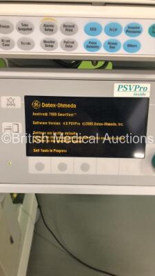 Datex-Ohmeda Aestiva/5 Anaesthesia Machine with Datex-Ohmeda 7900 SmartVent Software Version 4.8 PSVPro,GE Monitor,Datex-Ohmeda Sevotec 5 Sevoflurane Vaporizer,GE Module Rack with 1 x GE E-CAiOV Gas Module with Spirometry and D-Fend Water Trap * Mfd 2006 - 2