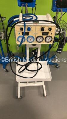 Mixed Lot Including 2 x GE ProCare Auscultatory Patient Monitors on Stands with 2 x BP Hoses,2 x BP Cuffs and 2 x SpO2 Finger Sensors,1 x GE ProCare 300 Patient Monitor on Stand with 1 x BP Hose,1 x BP Cuff and 1 x SpO2 Finger Sensor and 1 x Anetic Aid AP - 8