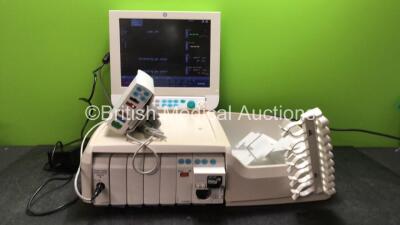 Datex-Ohmeda Anaesthesia Monitoring System Including Monitor with Controller and Power Supply, Module Rack with E-Entropy Module *Mfd - 10/2009*, E-CAiOV Gas Module with Spirometry Option and D-fend Water Trap *Mfd - 11/2010*, E-INTPSM Module with Pole Mo