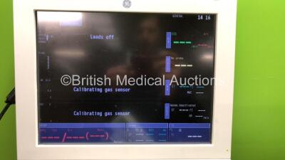 Datex-Ohmeda Anaesthesia Monitoring System Including Monitor with Controller and Power Supply, Module Rack with E-Entropy Module *Mfd - 09/2010*, E-CAiOV Gas Module with Spirometry Option and D-fend Water Trap *Mfd - 06/2009*, E-INTPSM Module with Pole Mo - 2