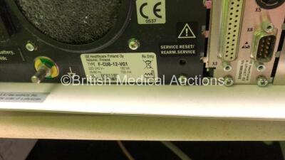 Datex-Ohmeda Anaesthesia Monitoring System Including Monitor with Controller and Power Supply, Module Rack with E-Entropy Module *Mfd - 09/2010*, E-CAiOV Gas Module with Spirometry Option and D-fend Water Trap *Mfd - 02/2007*, E-INTPSM Module with Pole Mo - 9