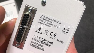 Datex-Ohmeda Anaesthesia Monitoring System Including Monitor with Controller and Power Supply, Module Rack with E-CAiOV Gas Module with Spirometry Option and D-fend Water Trap *Mfd - 11/2010*, E-INTPSM Module with Pole Mount and E-PSMP Multiparameter Modu - 7