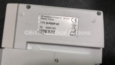Datex-Ohmeda Anaesthesia Monitoring System Including Monitor with Controller and Power Supply, Module Rack with E-CAiOV Gas Module with Spirometry Option and D-fend Water Trap *Mfd - 08/2010*, E-INTPSM Module with Pole Mount and E-PSMP Multiparameter Modu - 6