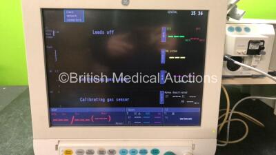 Datex-Ohmeda Anaesthesia Monitoring System Including Monitor with Controller and Power Supply, Module Rack with E-CAiOV Gas Module with Spirometry Option and D-fend Water Trap *09/2010*, E-INTPSM Module with Pole Mount and E-PSMP Multiparameter Module wit - 2