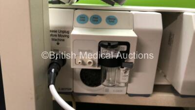 Datex-Ohmeda Anaesthesia Monitoring System Including Monitor with Controller and Power Supply, Module Rack with E-CAiOV Gas Module with Spirometry Option and D-fend Water Trap *09/2010*, E-INTPSM Module with Pole Mount and E-PSMP Multiparameter Module wit - 4