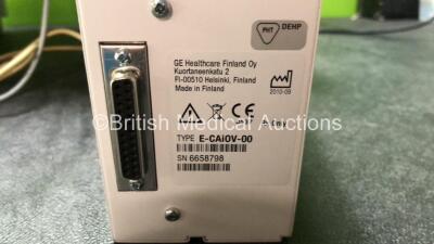 Datex-Ohmeda Anaesthesia Monitoring System Including Monitor with Controller and Power Supply, Module Rack with E-CAiOV Gas Module with Spirometry Option and D-fend Water Trap *09/2010*, E-INTPSM Module with Pole Mount and E-PSMP Multiparameter Module wit - 7
