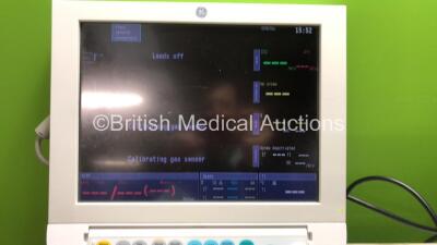 Datex-Ohmeda Anaesthesia Monitoring System Including Monitor with Controller and Power Supply, Module Rack with E-CAiOV Gas Module with Spirometry Option and D-fend Water Trap *Mfd - 01/2009*, E-INTPSM Module with Pole Mount and E-PSMP Multiparameter Modu - 2