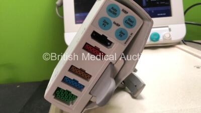 Datex-Ohmeda Anaesthesia Monitoring System Including Monitor with Controller and Power Supply, Module Rack with E-CAiOV Gas Module with Spirometry Option and D-fend Water Trap *Mfd - 01/2009*, E-INTPSM Module with Pole Mount and E-PSMP Multiparameter Modu - 3