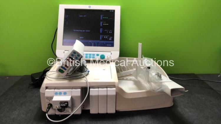 Datex-Ohmeda Anaesthesia Monitoring System Including Monitor with Controller and Power Supply, Module Rack with E-CAiOV Gas Module with Spirometry Option and D-fend Water Trap *Mfd - 11/2010*, E-INTPSM Module with Pole Mount and E-PSMP Multiparameter Modu