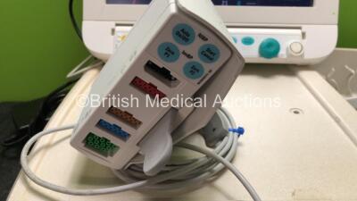 Datex-Ohmeda Anaesthesia Monitoring System Including Monitor with Controller and Power Supply, Module Rack with E-CAiOV Gas Module with Spirometry Option and D-fend Water Trap *Mfd - 11/2010*, E-INTPSM Module with Pole Mount and E-PSMP Multiparameter Modu - 3