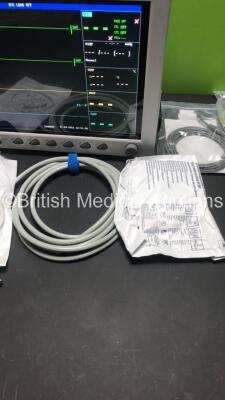 EDAN iM8 Patient Monitor with ECG,NIBP,SpO2,T1,T2,Printer Options and Assorted Leads (Powers Up-In Excellent Condition) * Mfd 2016 * - 4