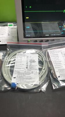 EDAN iM8 Patient Monitor with ECG,NIBP,SpO2,T1,T2,Printer Options and Assorted Leads (Powers Up-In Excellent Condition) * Mfd 2016 * - 6