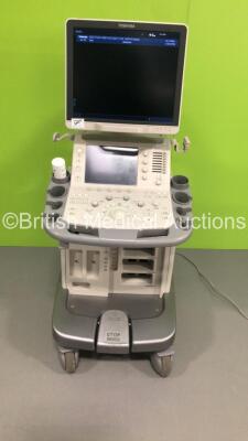 Toshiba Aplio 500 Flat Screen Ultrasound Scanner Model TUS-A500 Software Version AB_V4.00*R112 with Sony Digital Graphic Printer UP-D897 (Powers Up-General Marks to Side Trims-Hairline Crack to Plastic Screen Trim-See Photos) * SN T1F1414909 * * Mfd Jan 2