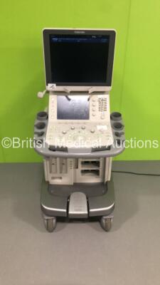 Toshiba Aplio 500 Flat Screen Ultrasound Scanner Model TUS-A500 Software Version AB_V4.00*R112 with Sony Digital Graphic Printer UP-D897 (Powers Up- General Marks to Side Trim-Roller Ball Not Working-USB Mouse Needed to Function Machine) * SN T1F1414916 *