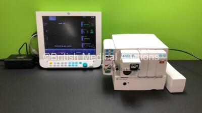 GE Monitor System Including 1 x Type D-FPD15-00 Display with Keypad and Power Supply, 1 x Type F-CU5P-01 Module Rack, 1 x Type F-CPU-02 Unit with Power Supply, 1 x Type E-CAiOV-00 Gas Module with Spirometry and Water Trap *Mfd 2010* 1 x Type E-PSMP-01 Mo