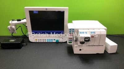 GE Monitor System Including 1 x Type D-FPD15-00 Display with Keypad and Power Supply, 1 x Type F-CU5P-01 Module Rack, 1 x Type F-CPU-02 Unit with Power Supply, 1 x Type E-CAiOV-00 Gas Module with Spirometry and Water Trap *Mfd 2010* 1 x Type E-PSMP-01 Mod